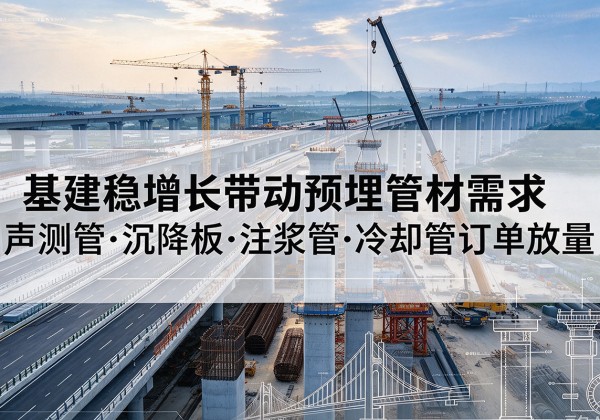 乌兰基建稳增长带动预埋监测管材需求，声测管、沉降板、注浆管订单持续放量